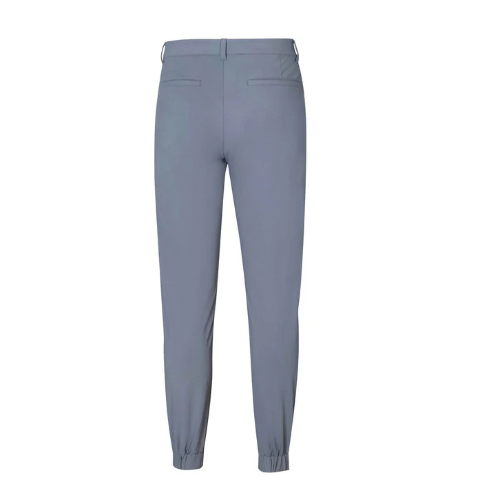 Light Gray - Blue Trousers with Contrast - Colored Waistband