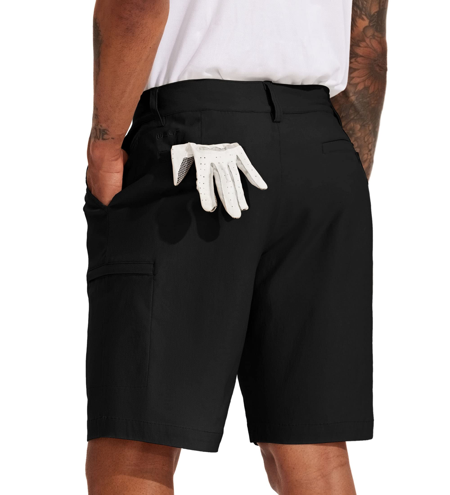 Custom-made UPF 50 polyester men's golf and hiking work shorts, quick-drying, stretchy sporty work shorts with cotton pockets