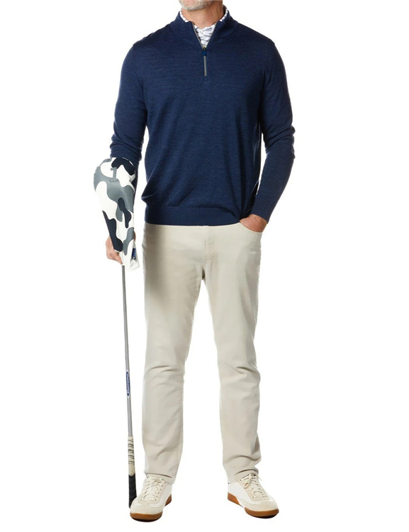 The New Listing Custom High Quality Sport Slim Fit Sweatshirt Men 1/4 Zip Neck Navy Golf Sweatshirt