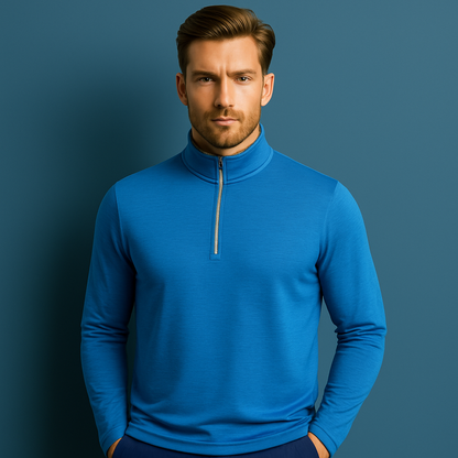 High Quality Men's Casual Athletic Sweatshirt Slim Fit Long Sleeve Quarter Zip Golf Pullover Custom 500 Gsm for Autumn Sports