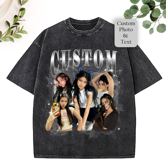 Cotton Heavyweight T-shirt Oversized for Men Custom Screen Print Logo Vintage Acid Wash Graphic T Shirts