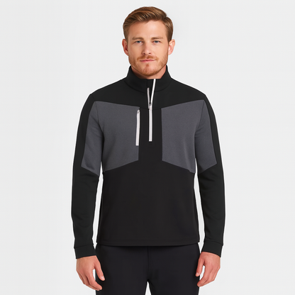 ODM Manufacturers Custom Embroidered logo Men's Half Zip Two Toned Custom Sweatshirt Outdoor Sports Golf Pullover