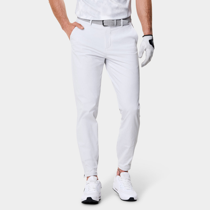 Luxury customized high-quality white four-way stretch jogging pants, elastic, quick-drying, lightweight casual twill golf pants