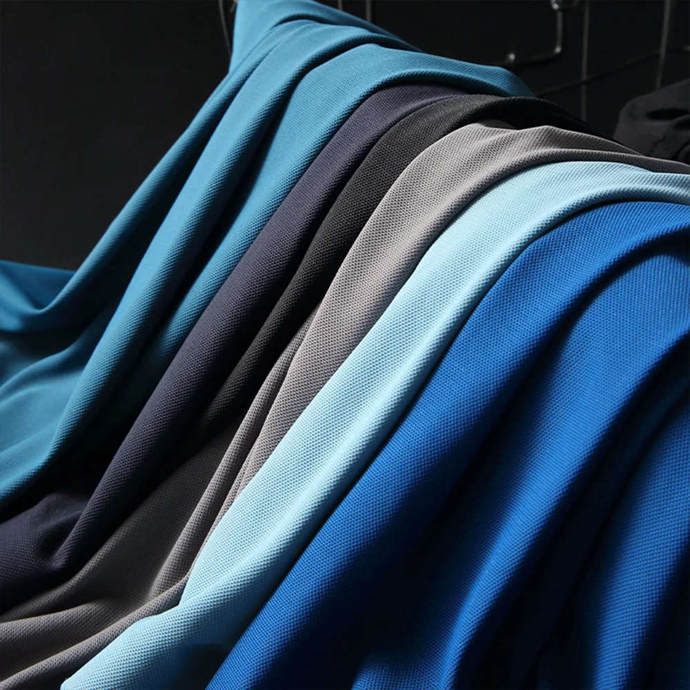 New 4 Way Stretch Elastic Plus Size High Quality Anti-wrinkle Mesh Ice Silk Breathable Seamless Knitted Golf Polo Shirt for Men