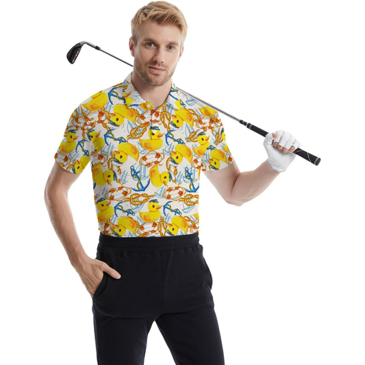 Custom Logo Yellow 80s Flashes for Polo Shirts Funny Hawaiian Beach Summer Golf Jersey Made of Polyester for Beach Summer Sports