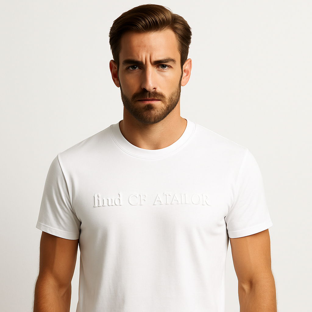 Custom Men Summer Casual Plain Short Sleeved Em Print T-shirt