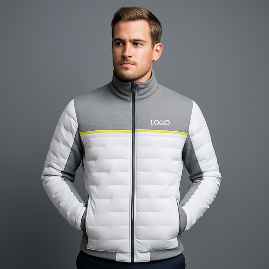 Custom Down Golf Shell Hunting Winter Thick Polyester Reflective Soft Fleece Winter Thick Down Sports Packable Waterproof Jacket