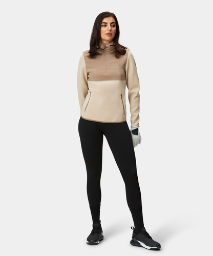 Custom High Quality Long Sleeve Patchwork Golf Quarter Zip Ladies Embroidery Pullover Women s Hoodies Sweatshirts
