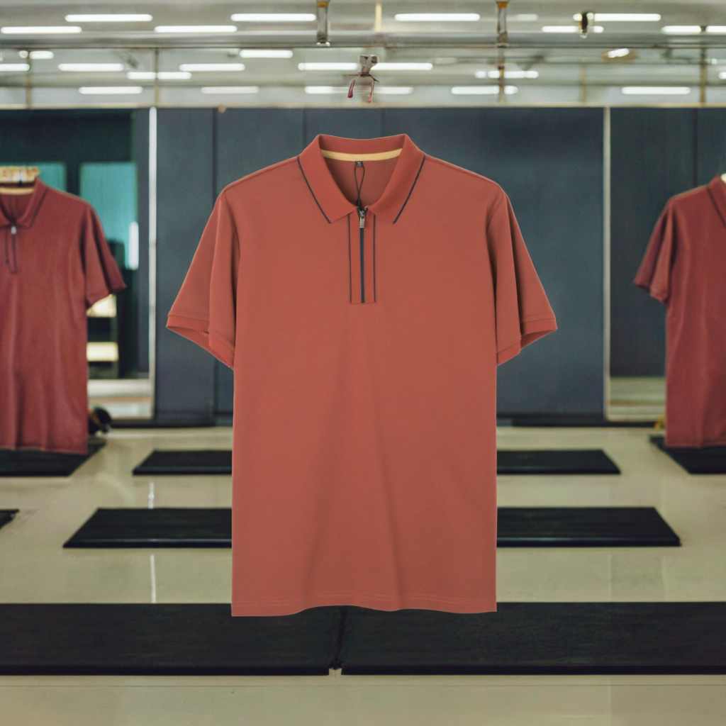 High Quality Anti-Wrinkle Customized Logo Knitted Sports Clothing Design Quarter Zip Polo Shirts for Men