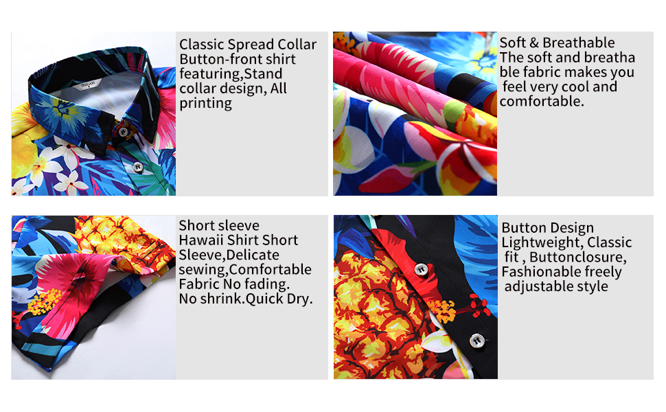 Summer Custom Fashion Design 95% Polyester 5% Spandex Printed Soft Lightweight Vintage Button up Beach Hawaiian Shirt for Men