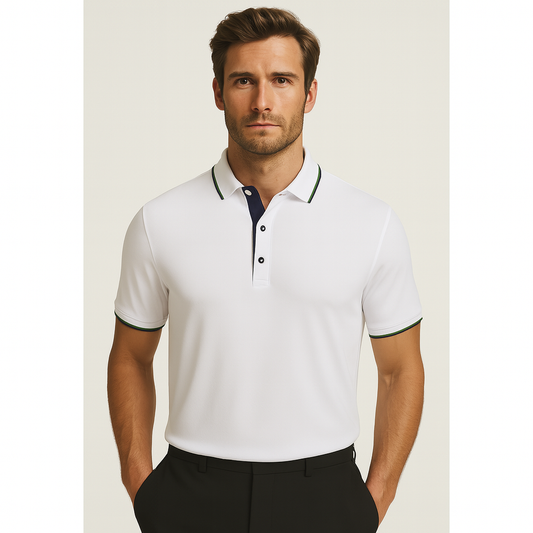 Custom Logo Quick Dry Summer Button Casual Sports Jersey for Polo Solid White Knitted Fabric Short Sleeve Athletic Golf T-Shirt