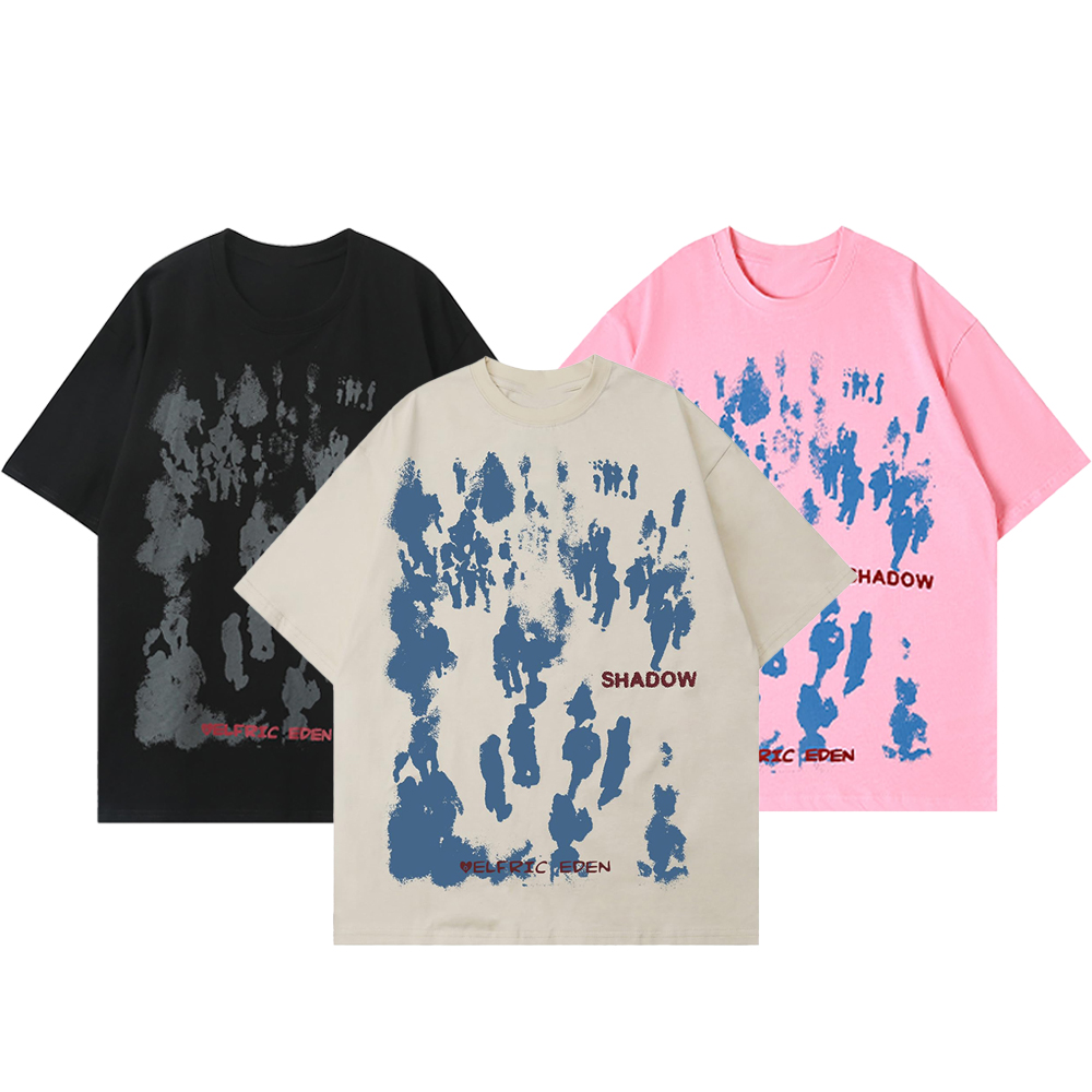High Quality Street Wear Custom Oversized Cotton Men's Graphic Custom Heavy Screen Printed T-shirt