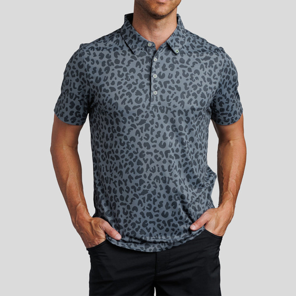 OEM Embroidered 94% Polyester 6 % Spandex Golf Check Polo Shirt Custom logo Luxury Designer Clothing for Men