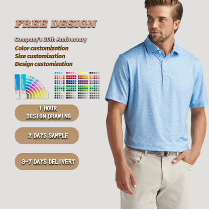 Premium Quality Men's Casual Slim Fit for Polo Shirts Customized Embroidered Collar with Personalized Logo Golf Wear