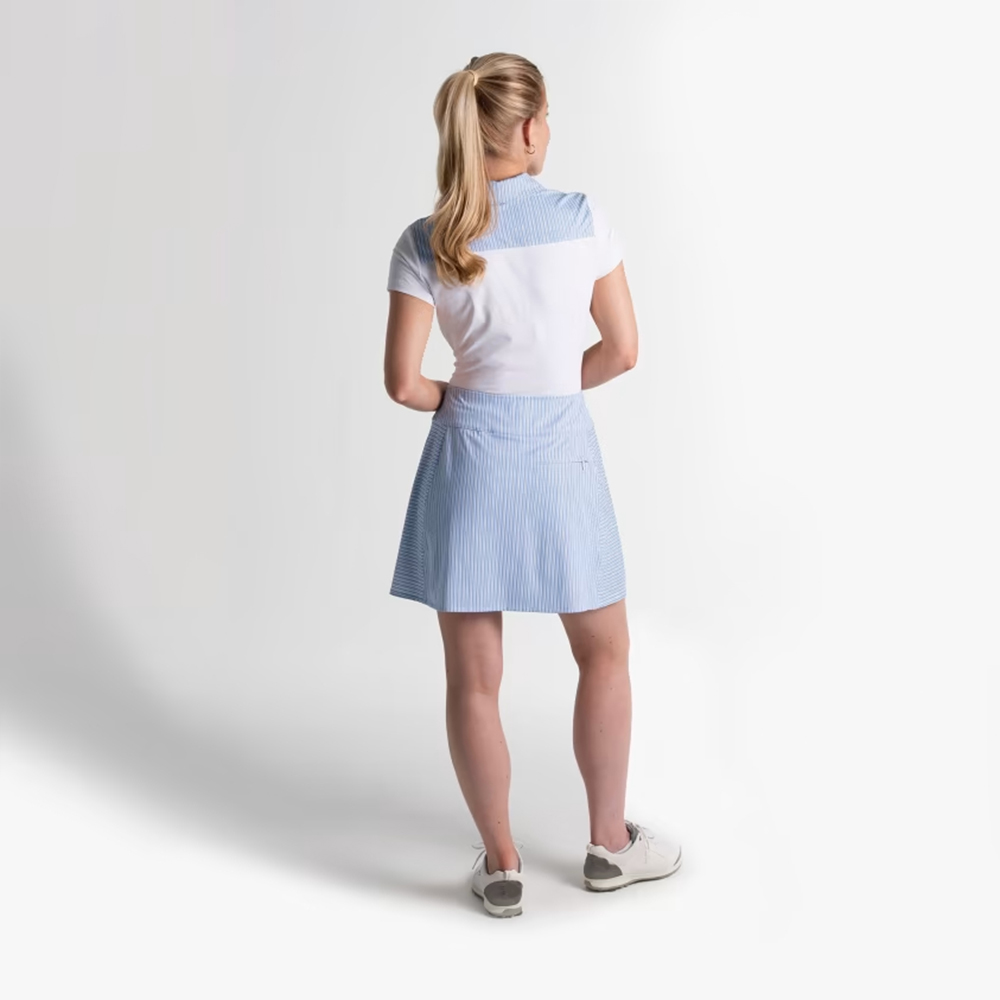 OEM customized high-quality striped ladies' golf and tennis skorts, breathable, for summer sports, with embroidered decorations, looking natural