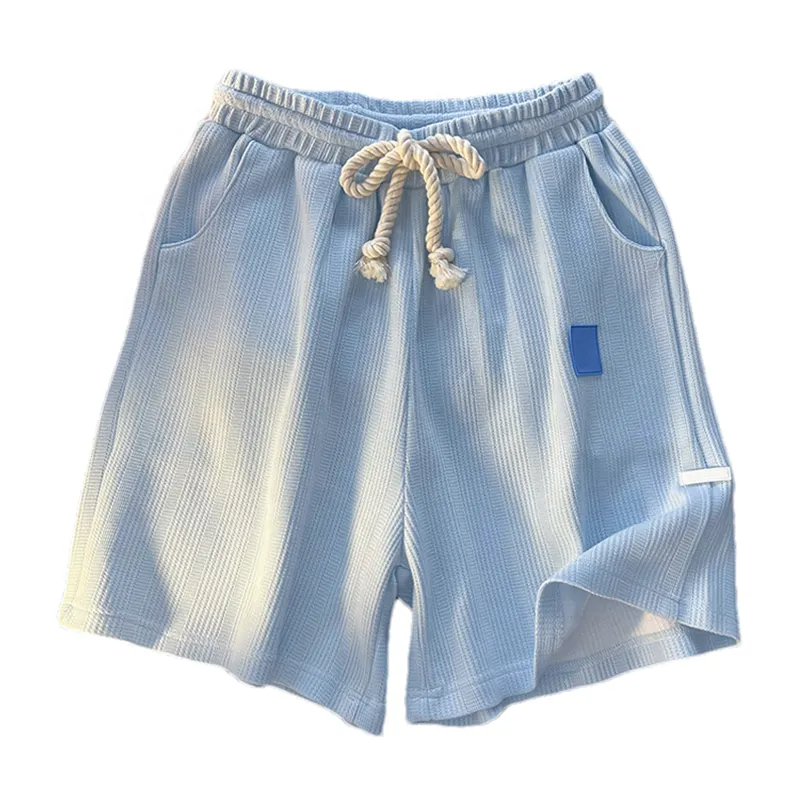 Customized high-quality men's sports jogging and fitness drawstring waffle-print men's pants with pockets
