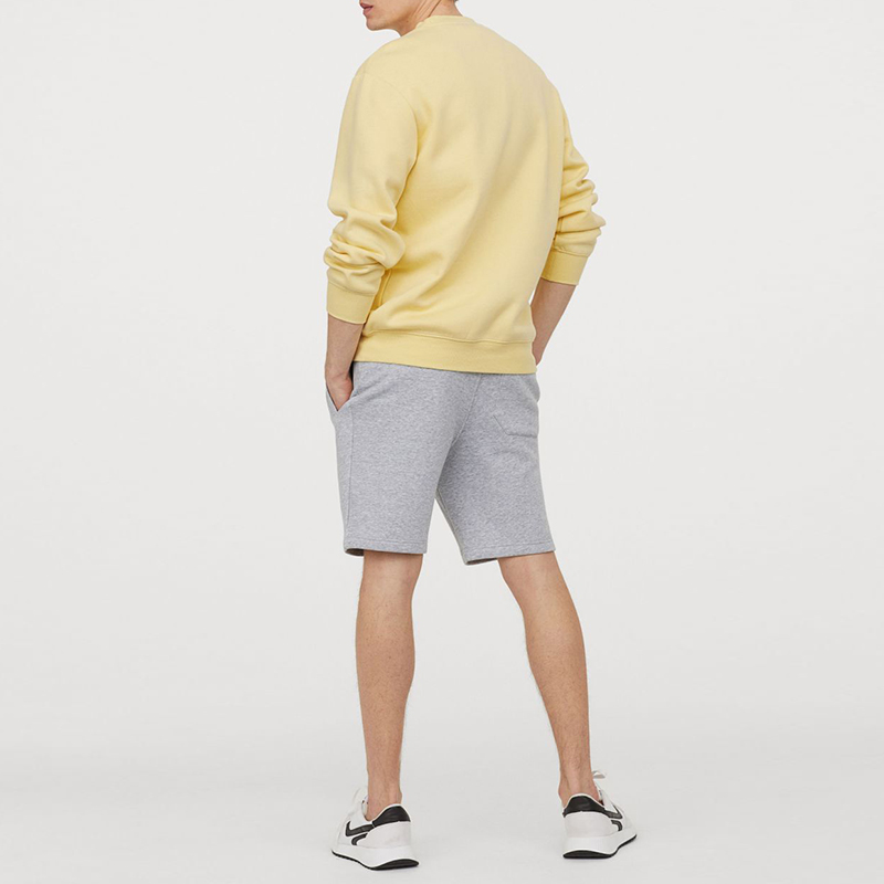 OEM Blank French Terry Crew Neck Pullover Solid Color Men's Jogging Jumper With Custom Logo