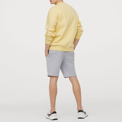 OEM Blank French Terry Crew Neck Pullover Solid Color Men's Jogging Jumper With Custom Logo