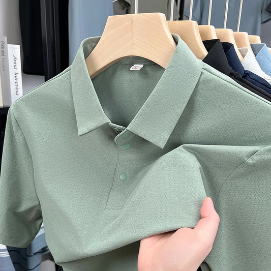 Custom Logo 100% Polyester Seamless Polo Shirts Breathable Anti-Wrinkle Embroidered with Button Decoration Solid Print Patterns