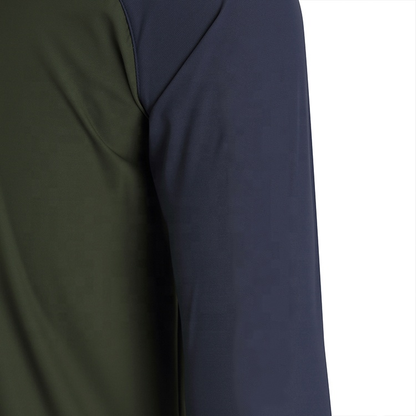 Custom Logo 1/4 Zip Neck Gym Tops Pullover Golf Sweatshirt for Men Outdoor Sports Patchwork Pique Solid Design Digital Spring