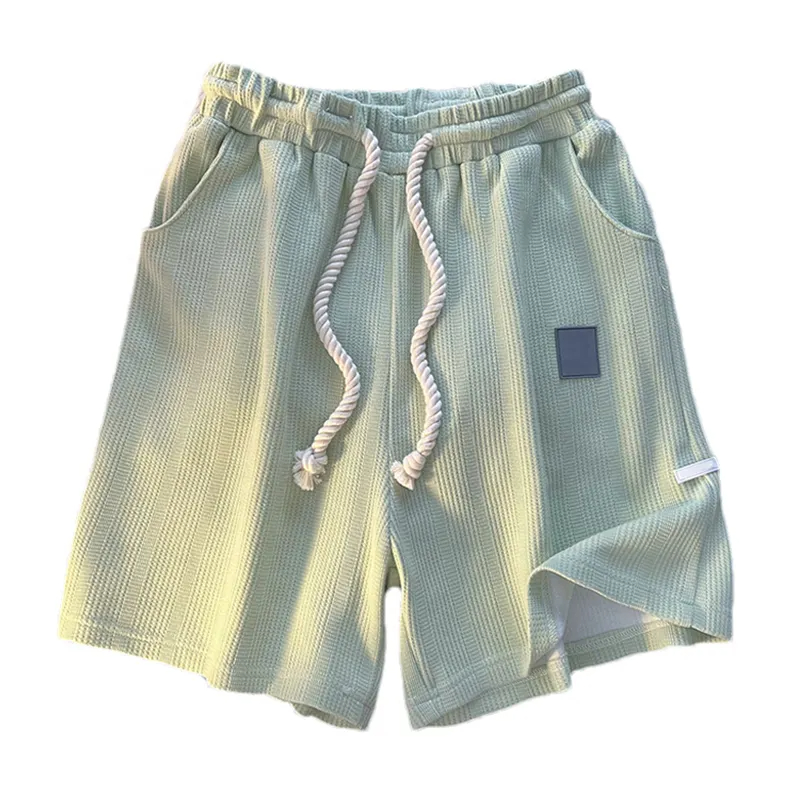 Customized high-quality men's sports jogging and fitness drawstring waffle-print men's pants with pockets