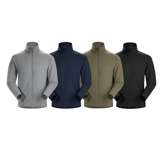 Custom Men Casual Fleece Warming Midlayer Full Zip Autumn Fleece Long Sleeve Jacket Coat