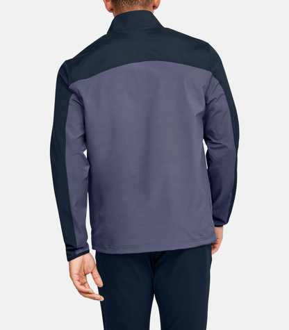 Men Contrast Color Design Windproof Patchwork Half Zip Collar Pullover Golf Sport Sweatshirt