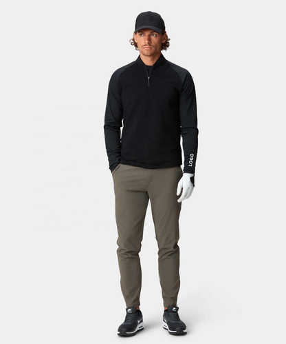 Custom Logo Men's Black Casual Slim Sport Golf Long Sleeve Quarter 1/4 Zip Collar Hoodie Pullovers Sweatshirts