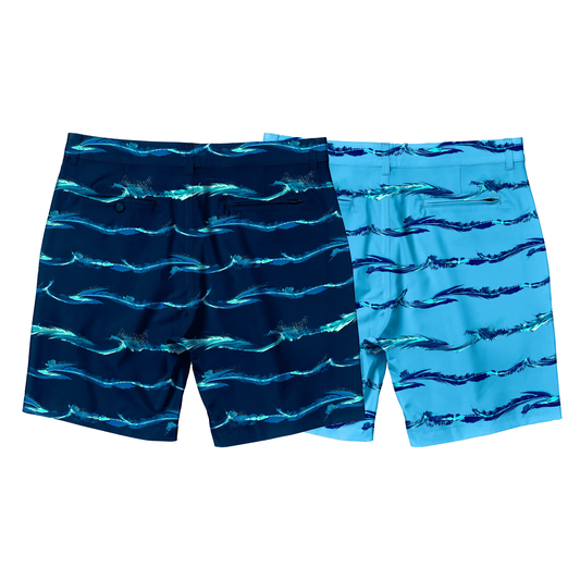 Men's high-quality outdoor leisure shorts. Made of quick-drying and breathable knitted fabric, with a single-button design and custom sublimated drawstrings