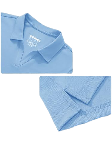 Women's casual short-sleeved V-neck quick-drying golf polo shirts. They are solid-color polyester-cotton tops that are moisture-wicking and suitable for sports. Knitted and washable