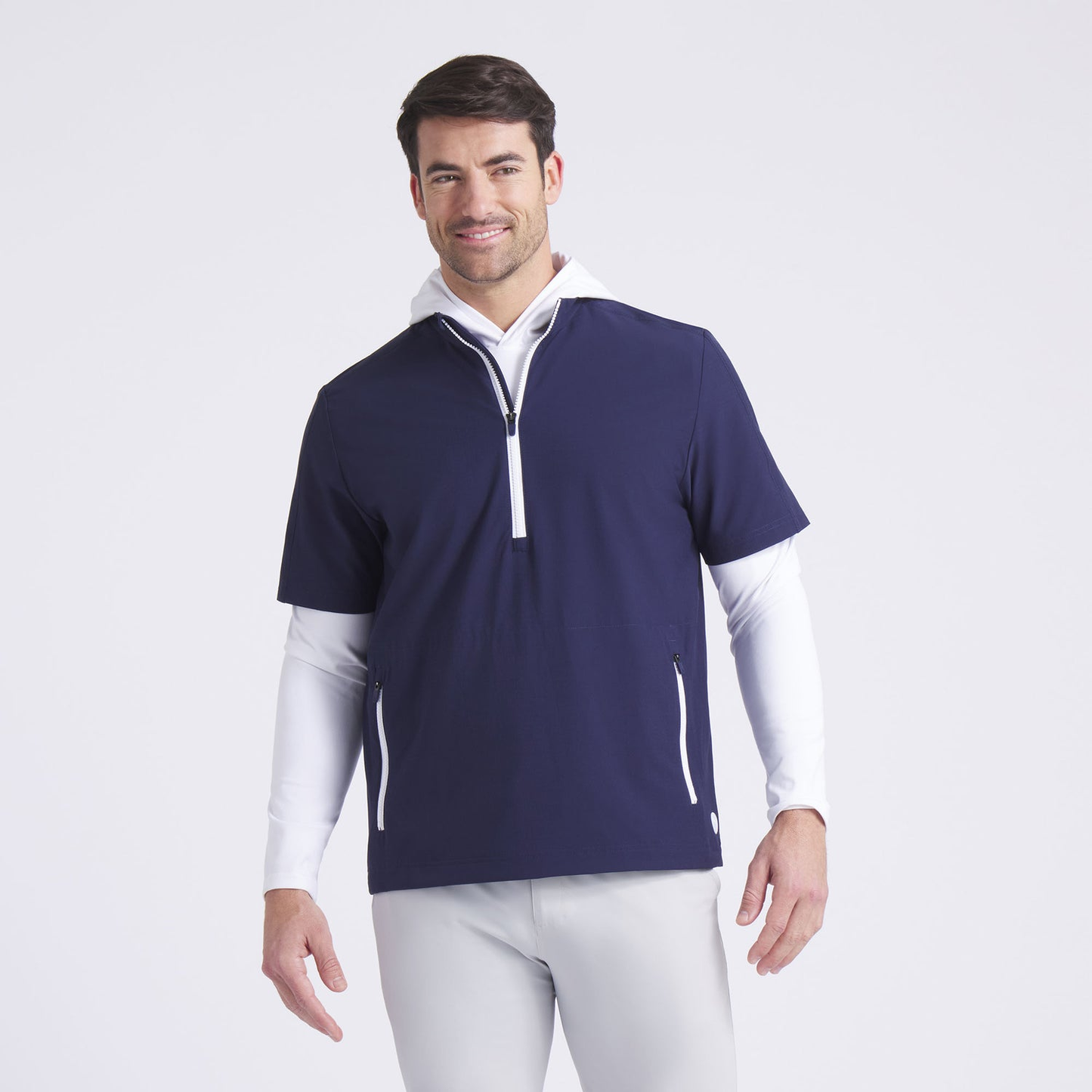 OEM Spandex Polyester Half Zip Pullover Men Customizable Golf Athletic Men Lightweight 1/2 Zip Sweatshirts