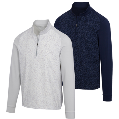 Custom Men's 1/4 Chest Quarter Zip Collar Pullover Vintage Print Full Print Men's Outdoor Sports Sweatshirt