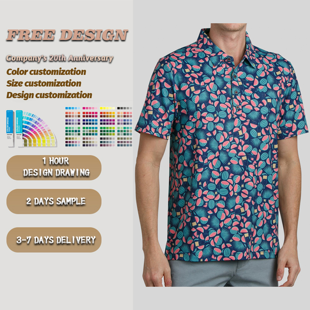 Custom logo Embroidered Luxury 94% Polyester 6 % Spandex Business Fashion T-shirt Ice Silk Short-sleeved Polo Golf Shirts