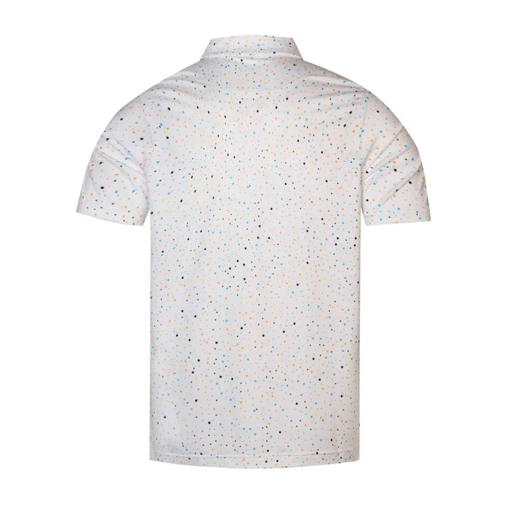 Antimicrobial Polo Shirt with Colorful Polka Dot Print and Quick-Dry Technology