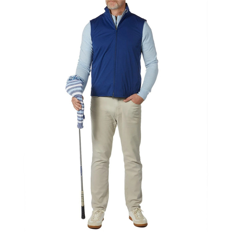OEM customized logo practical 100% polyester men's solid-color golf sports waterproof vests