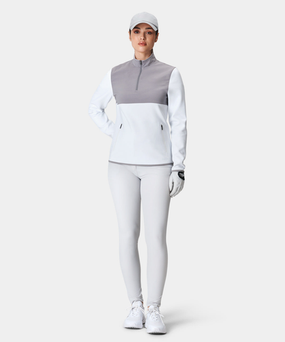 Custom High Quality Long Sleeve Golf Quarter Zip Ladies Embroidery Pullover Quarter Zip Sweater Womens Sweatshirts