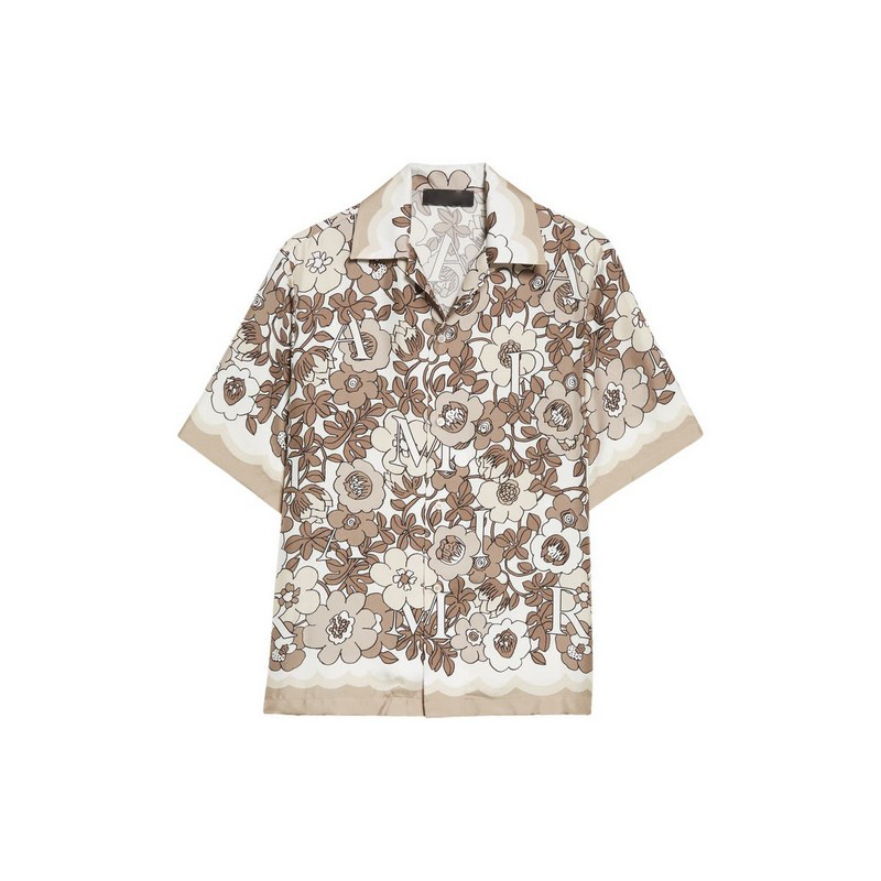 Vacation Hawaiian Shirt Set Allover Logo Short Sleeve Silk Camp Custom Printed Hawaiian Button up Shirt for Men