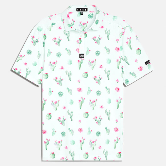 Men's Slim Fit Quick Dry Golf for Polo Shirts Breathable Moisture Wicking Knit Tshirts with Custom Embroidered Allover Printing