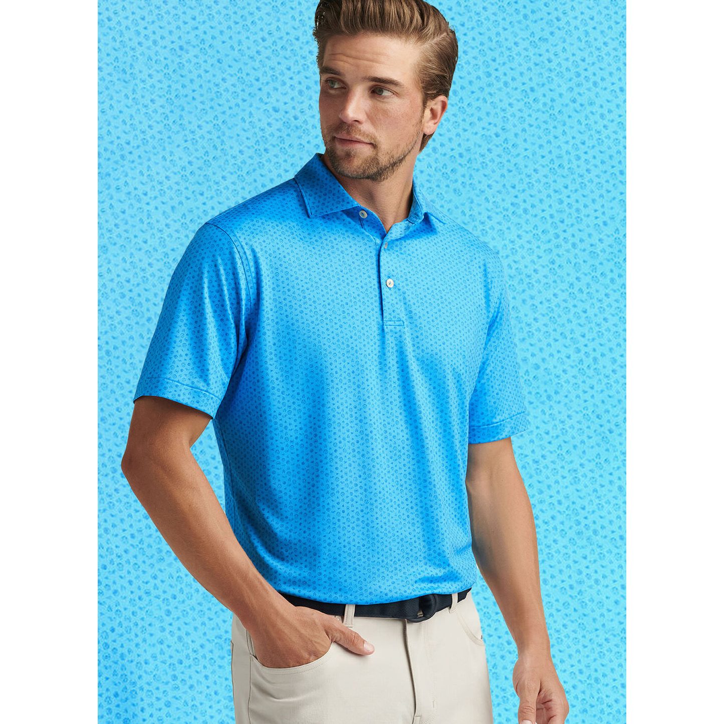 High Quality Men's Short Sleeve Dry Fit Golf for Polo Shirt Customized Logo 90% Polyester 10% Spandex Performance Print Jersey