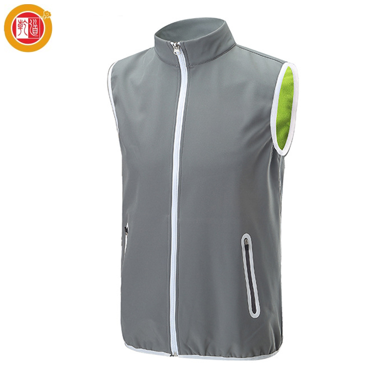 OEM customized logo men's double-sided breathable soft shell vest jackets, sleeveless zippered practical outerwear for golf sports