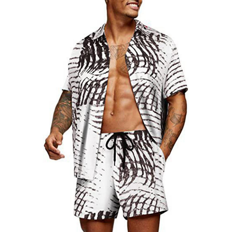 Design Pattern Allover Printing Family Vacation Shirts Custom logo Beach Men Hawaiian Short Sleeve Flower Suits 2pc Sets