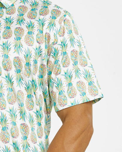 Men's Hawaiian Golf Polo Shirt with Stylish Tropical Pineapple Design for Ultimate Comfort