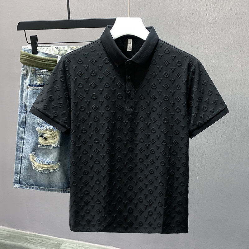 Custom Logo Embroidered Breathable Quick Dry Slim Fit Moisture Wicking Knit Polo Shirt for Men