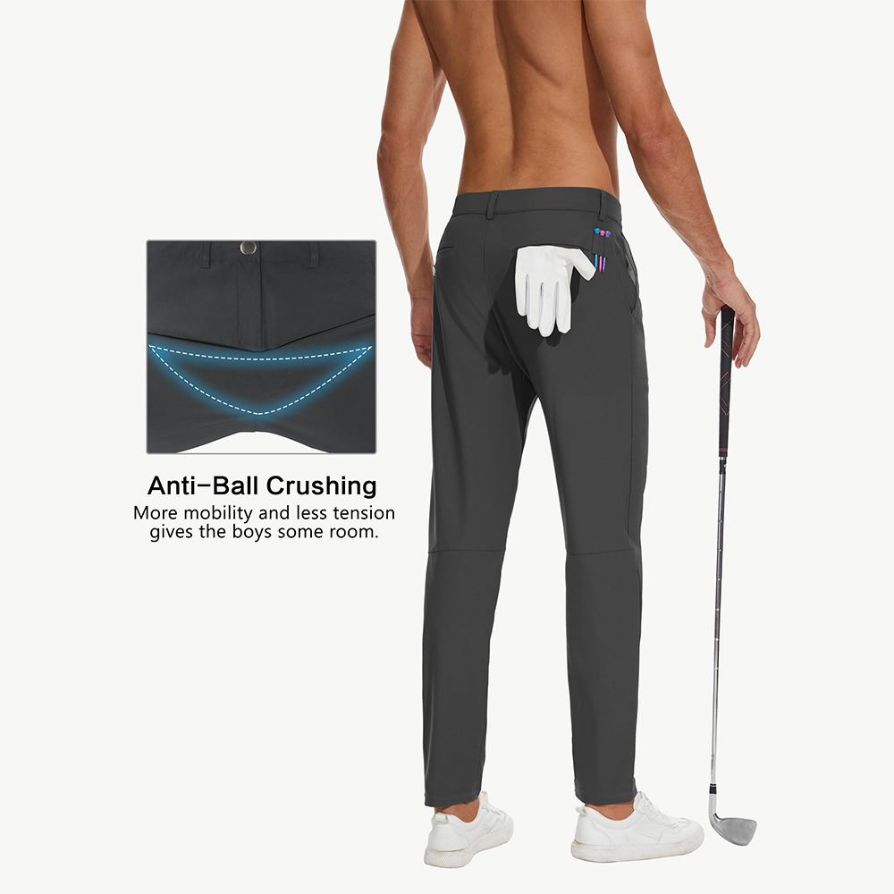 Custom embroidered logo golf quick-drying and breathable men's pants with slight elasticity and body-shaping features, men's golf casual pants