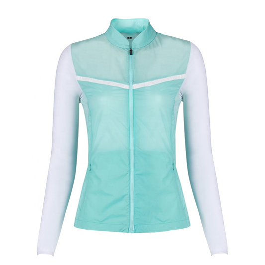 Custom Logo Design Golf Wear Clothing Zip up Long Sleeve Women Lady Golf Jacket