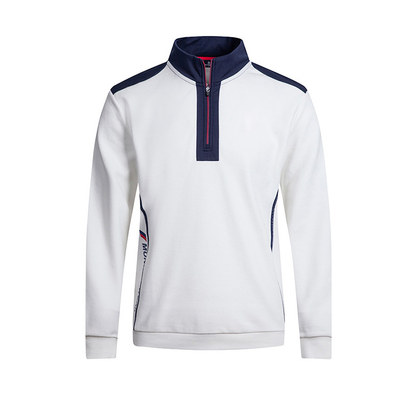 Custom Male Breathable 1/4 Zip Neck Golf Long Sleeves Stand Collar Sweatshirt Sport Wear Golf Pullover