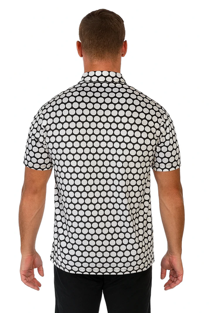 Polka Dot Antimicrobial Polo Shirt - Quick Dry Slim Fit for Ultimate Comfort