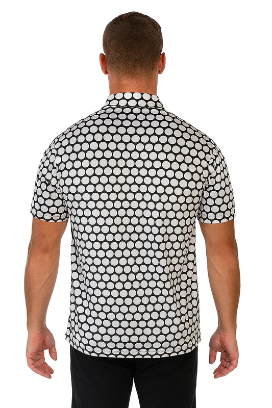 Polka Dot Antimicrobial Polo Shirt - Quick Dry Slim Fit for Ultimate Comfort