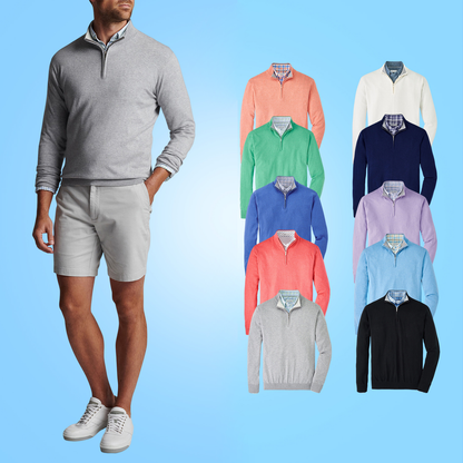 Custom Logo Men's Long Sleeve Pullover Golf for Polo 100% Solid Cotton Winter Sweater with Anti-Shrink & Breathable Features