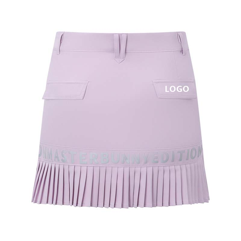 Custom-made women's wrinkled tennis skirts, high-waisted, lightweight sporty golf skirts with pockets